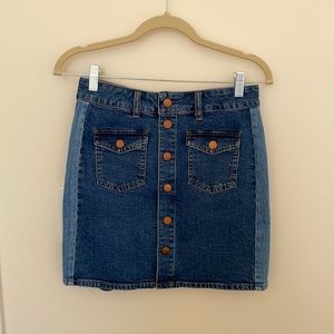Madewell Two Tone Denim Skirt